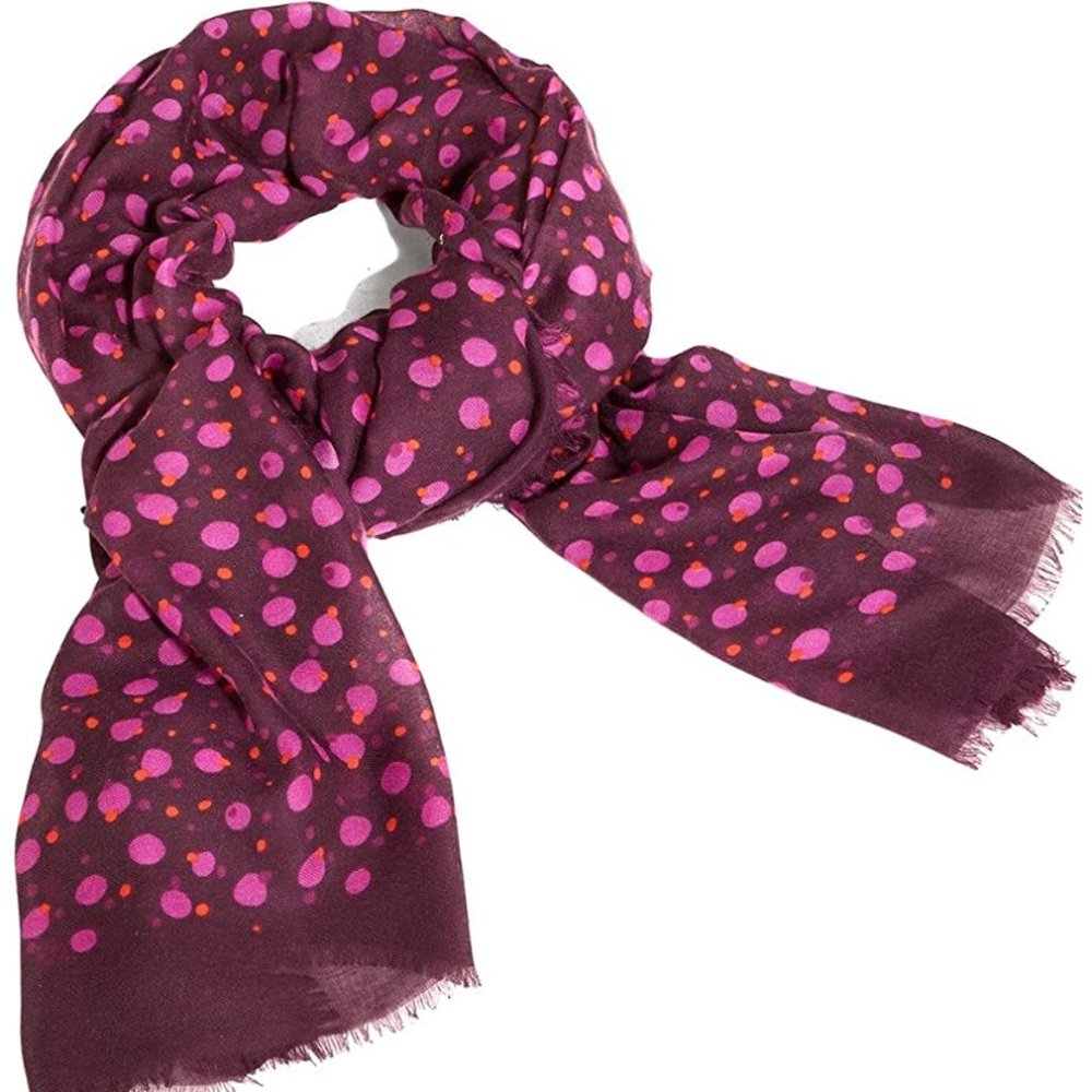 Vera Bradley Printed Poly Scarf Rosewood Dots